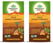 Organic India Tulsi Ginger Turmeric - 25 Tea Bags Fast ship