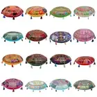 Indian Cotton Embroidered Floor Cushion Cover Patchwork Pillow Case Cover Throw