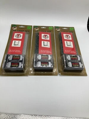 Holiday Trim Battery Operated 15 Light Christmas Strand 3 Sets Clear, Red, Green