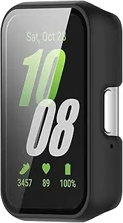 Screen Protector Case Intended for Samsung Galaxy Fit3（SM-R390）Smartwatch Accessories Chofit PC Cover Scratched Resistant Full Protective Case for Galaxy Fit3 （SM-R390） (Frosted Black)