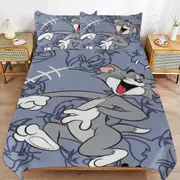 v3026 Bed Sheets Bedding Tom And Jerry Cartoon Bedding Sets Ultra Soft Skin-Friendly Duvet Cover 3 Piece, Cute Comforter Cover Bed Set for Boys Girls