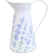 LVD Water/Juice Jug Pitcher Decorative Drink Container Small Lavender White