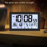 Digital Wall Clock With Extra Large Display Calendar Alarm Clock With Date And Week,Temperature And 2 Alarm Clocks For Seniors Elderly Color Black