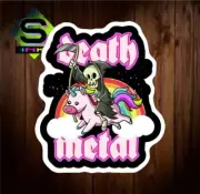 3 inch, Death Metal Unicorn, Vinyl Decal Sticker