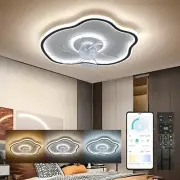 O'NEELDY Flush Mount Ceiling Fans with Lights and Remote Control，Reversible 72W