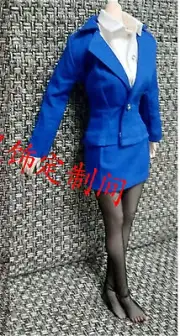 1/6 Blue Female Suit Skirt Pantyhose Clothes For 12"Phicen TBL JO Figure Body