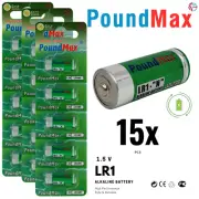 PoundMax LR1 / AM5 Batteries 1.5v Alkaline Battery Combo Pack - 15 Count