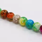 20 Glass Beads 10mm Round Beads Swirled Beads Wholesale Beads Assorted Beads