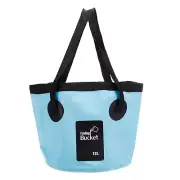 12L Collapsible Bucket Travel Portable Water Storage Container Light Blue