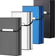 roygra Cigarette Case Set of 4, Aluminum Magnetic Switch, 20 Capacity (100mm 100S)