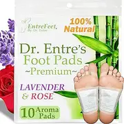 Dr. Entre's Foot Pads: Organic All Natural Formula for Impurity Removal, Pain Relief, Sleep Aid, Relaxation | Aroma Infused 10 Pack Free Foot Care E-Book Included