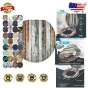 Decorative Round Toilet Seat with Soft Close Functionality and Adjustable Hinges