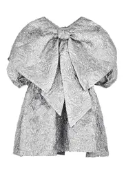 Simone Rocha Metallic Cloqué Mini Dress - Silver - 10 (UK10 / S) 10 (UK10 / S)