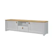 Anera Wooden TV Stand Entertainment Unit 180cm - Oak/Light Grey