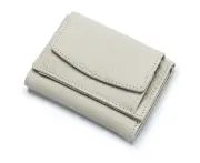 Small leather wallet, RFID coin bag wallet-Milky white