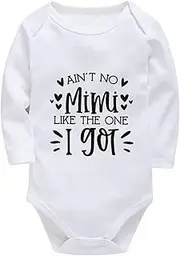 [WOOYONGING] Ain't No Mimi Like The One I Got Newborn Clothes for Boys Long Sleeve Bring Home Baby Boy Outfit Newborn White Ba