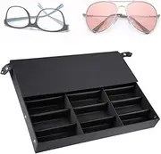 18 Grids Glasses Display Stand Sunglasses Storage Box Organizer with Foldable Black Cover, for Home and Display Use