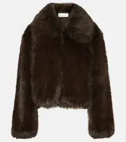 [The Frankie Shop] The Frankie Shop Hope faux fur jacket AU 16 brown