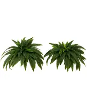 Nearly Natural Set of 2 Indoor/Outdoor UV-Resistant Artificial Boston Ferns