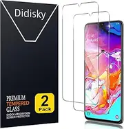 [Didisky] Pack of 2 Screen Protectors Compatible with Samsung Galaxy A70, 9H Tempered Glass, No Bubbles, High Definition Screen Protector, Easy to Use, Case Friendly