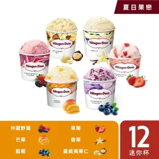 【Haagen-Dazs 哈根達斯】迷你杯/雪糕 12入組 綜合賣場(迷你杯100ml/雪糕80ml x 12)