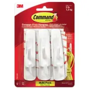 Command 170016ES 3 lbs Cap General Purpose Hooks - Medium White (6/Pack) New