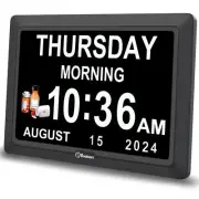 Soobest Digital Dementia Alarm Clock Large Display Day Clock for Seniors with 12