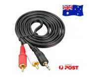 Premium AUX 3.5mm Male to 2 RCA 2RCA M/M Audio Adapter Stereo Headphone Cable AU