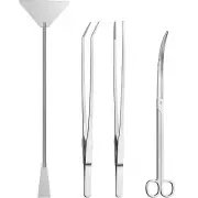 4 Pack Aquascaping Tools Kit Long Aquarium Tweezers Scissors Algae Scraper
