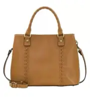 Patricia Nash Dorothy Satchel/Crossbody Leather w/Dustbag Hazelnut NWT