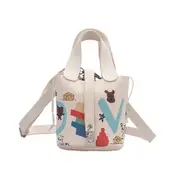Women Mini Pu Leather Shoulder Bag Classic Texture Delicate Creative Design Chic Simple Graffiti Litchi Pattern Messenger Handbag
