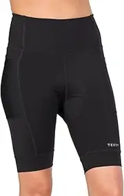 Terry Bike Shorts Women Padded Cycling Shorts for Women, Hi Rise Holster High Waisted Compression Shorts, Reg & Plus Sizes