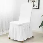 4Pcs White Chair Covers Polyester Chair Covers Stretch Chair Slipcovers ZhuMH