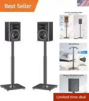 Universal Speaker Stands Pair 28.3" to 37.4" Height Adjustable Floor Speaker ...