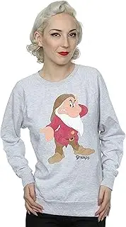 [Snow White And The Seven Dwarfs] Womens/Ladies Classic Grumpy Heather Sweatshirt (UK Size: S) (Heather Grey)