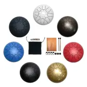 Steel Tongue Drum Set 6 Inch 8 Tune Handpan Drum Pad Tank with Drumstick