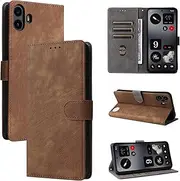 Compatible with Nothing CMF Phone 1 Case,Compatible with Nothing CMF Phone 1 5G Flip Magnetic Closure Wallet Cover Brown