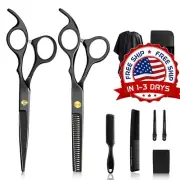 10 Piezas - Juego De Tijeras Profesionales De Peluqueria Para Cortar El Cabello.