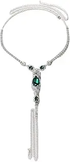 [Generic] Sexy Rhinestone Waist Chain Thong Jewelry Green Crystal Heart Chain Thong Festival Rave Bikini G-Strings Simple