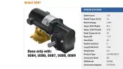 24A4BEPM-3F, GEARMOTOR, RIGHT ANGLE, 130VDC, 125RPM,1/17HP,0.48A, 20:1 RATIO,