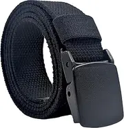 SUITUA Canvas Military Tactical Men Waist Belt With Plastic Buckle, Breathable, Metal Free Belt, No Metal Belt,TSA Friendly Belts with Plastic Buckle,for Travel Hiking and Work