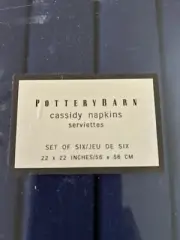 POTTERYBARN CASSIDY NAVY BLUE NAPKINS- SET OF 6-BRAND NEW