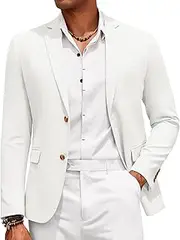 [COOFANDY] Men's Casual Linen Blazer Lightweight Sport Coat Two Button Suit Jackets