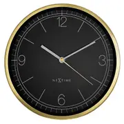 NeXtime Bolero Silent Wall Clock Black Dial 25x25x4.5cm Gold Metal Case