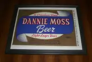 DANNIE MOSS BEER FRAMED COLOR AD PRINT - FISCHBACH BREWING - ST. CHARLES MO