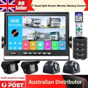 9" 1080P Quad Monitor DVR With MIC Speaker MP5 USB + 1080P Parking Backup Camera