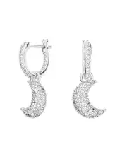 Swarovski Luna Swarovski Crystal Crescent Drop Earrings in Rhodium Plated