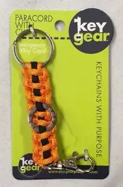 Paracord keychain w/clip bug out bag camp survival emergency UST Orange gift