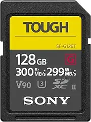 Sony SF-G 128GB Tough Series UHS-II SD Memory Card, Black