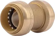 1 Inch Coupling, Push to Connect Brass Plumbing Fitting, PEX Pipe, Copper, CPVC, PE-RT, HDPE, U020LFA